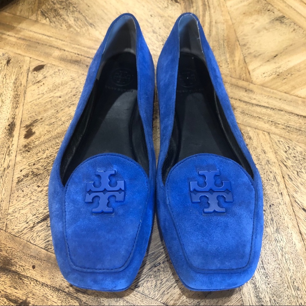 Tory Burch Blue Suede Loafers
